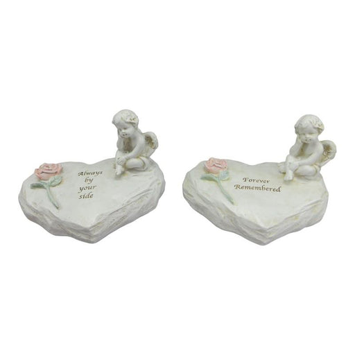 Assorted memorial cherub ornament with wording