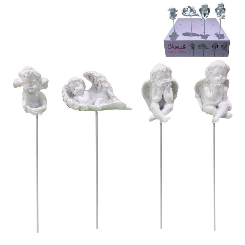 Assorted cherub garden stake ornament