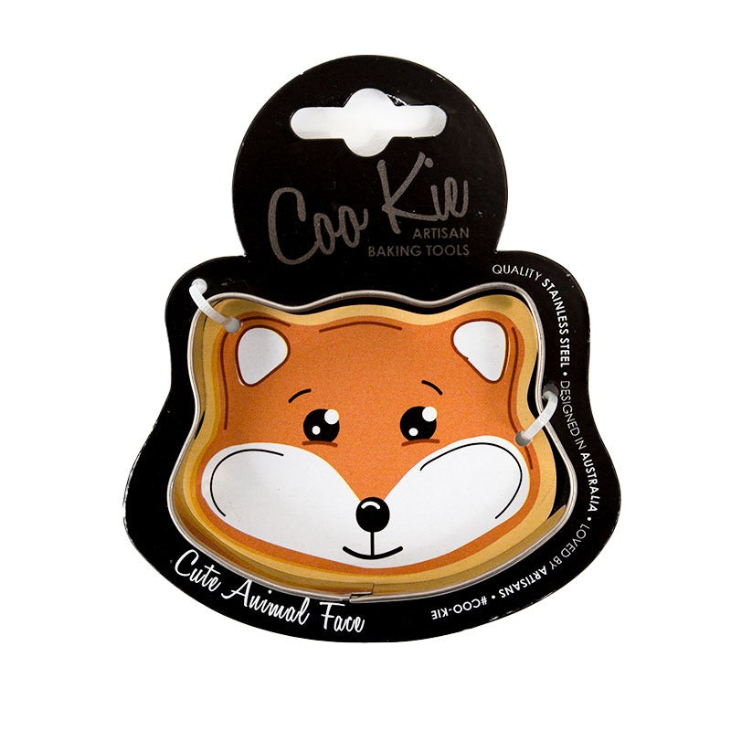 Round animal face with ears cookie cutter