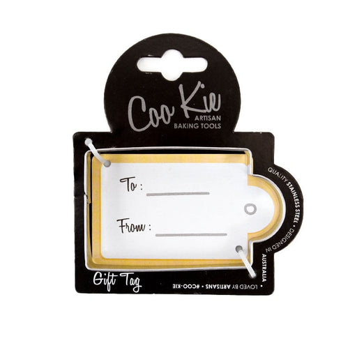 Gift tag shaped cookie cutter