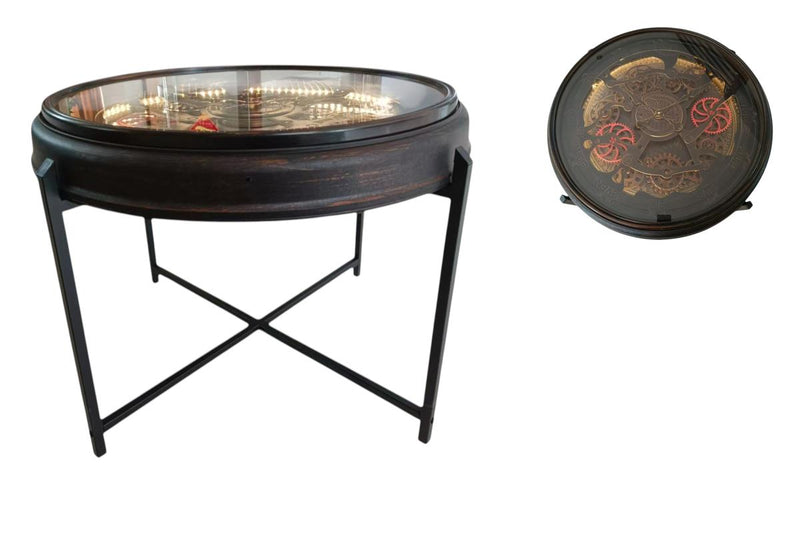 Black and red clock table 74x56cm