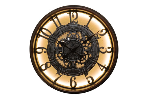Industrial cog look clock with light 50cm