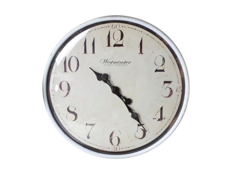 Large antique white domed wall clock