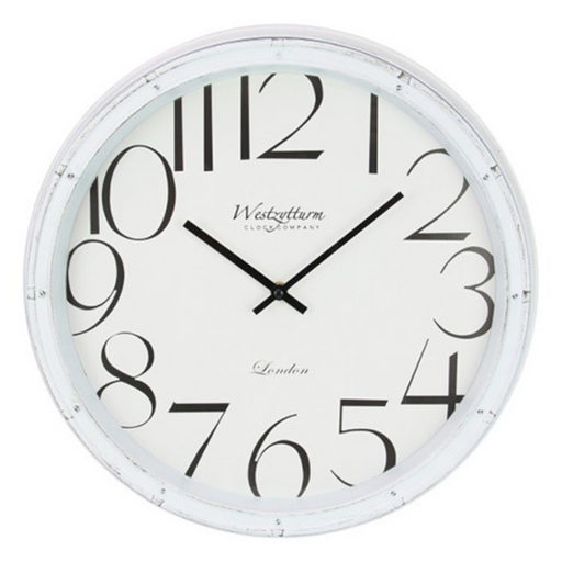 White Clock With Black Numbers 40cm