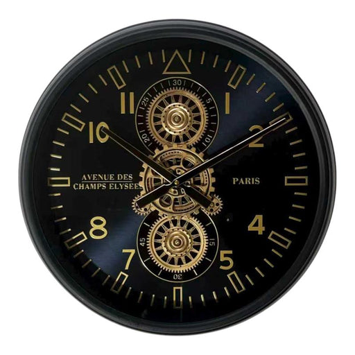 Industrial cog style metal wall clock 50x50cm