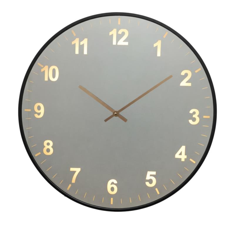 Mirror wall clock with integrated light 60cm