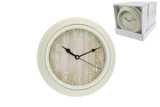 Small timber-look wall clock 23cm