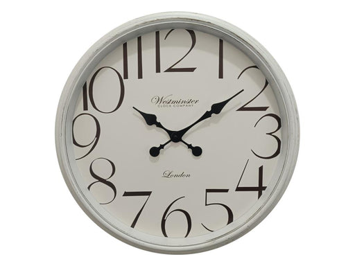 White wash decorative wall clock 55cm