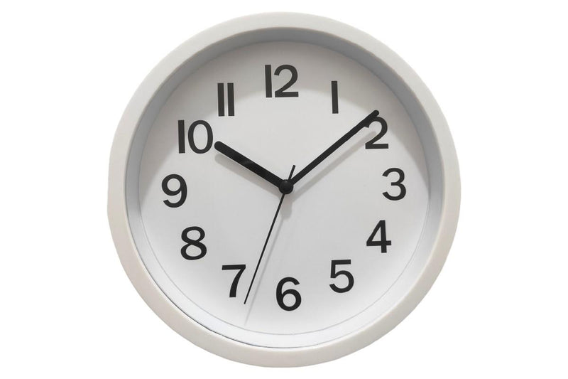 Small white wall clock with numbers 22cm
