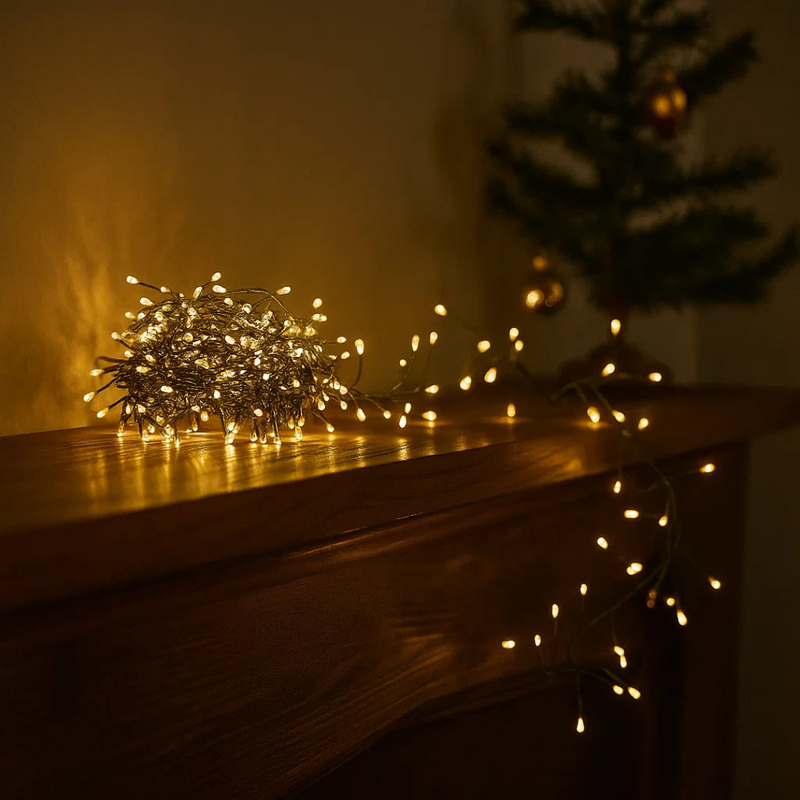 640 Micro LED Cluster Light Warm White/Dark Green