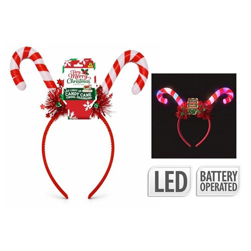 light up candy cane Christmas headband
