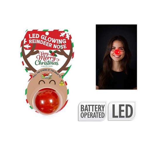 glowing LED reindeer nose Christmas accessory