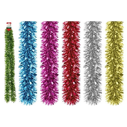 chunky and fine Christmas tinsel 9cm x 2m assorted