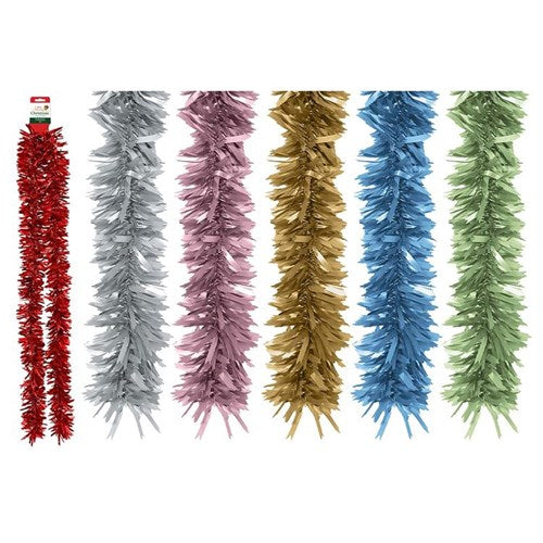 chunky matt Christmas tinsel 9cm x 2m assorted