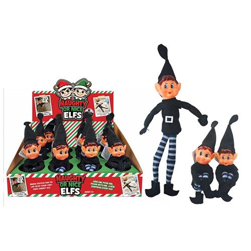 33cm Christmas elf Black design decoration