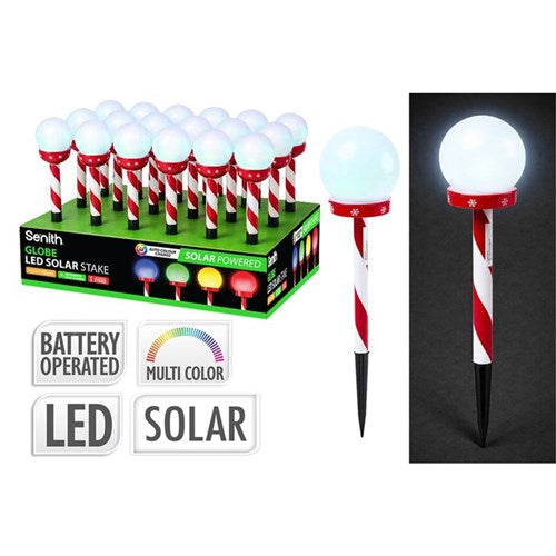 42cm colour changing solar LED ball garden stake light