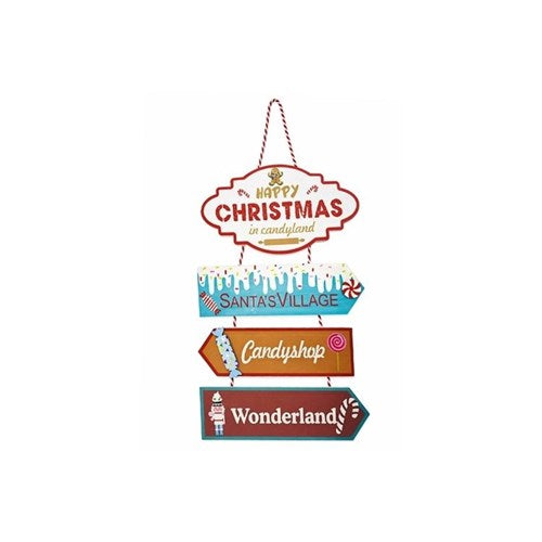 43cm Christmas Candyland hanging sign