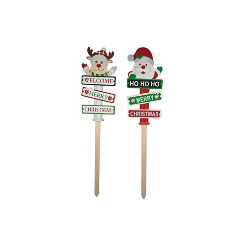 70cm festive Christmas garden stake sign assorted