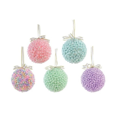 10cm bubble gum icy Christmas bauble assorted