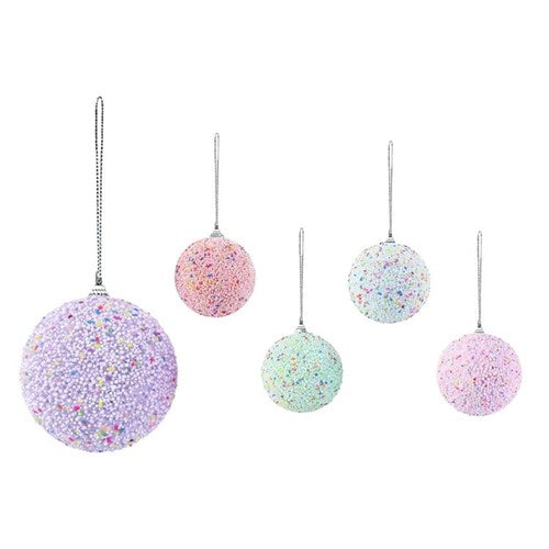 10cm sprinkles Christmas bauble assorted designs