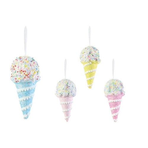 20cm sprinkle ice cream hanging Christmas ornament assorted