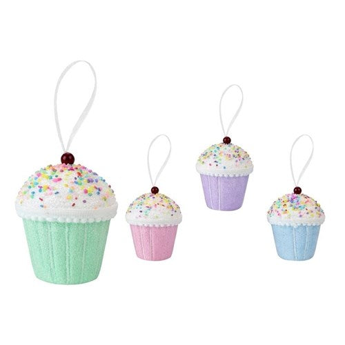 11.5cm sprinkle cupcake hanging Christmas decoration assorted