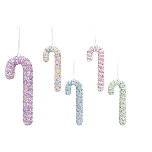 33cm sprinkle candy cane hanging Christmas decoration assorted