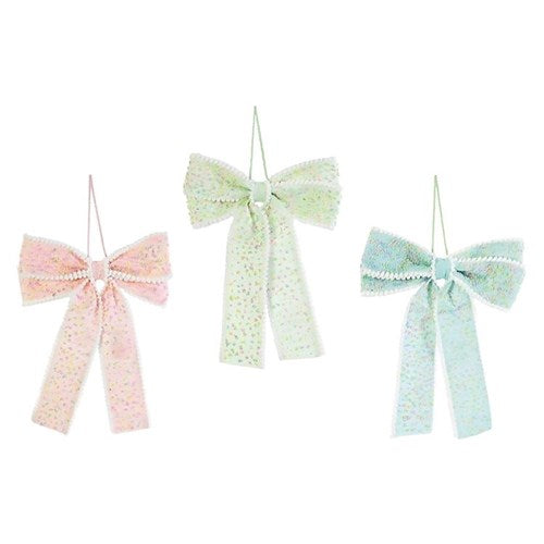 35cm pastel candy bow hanging Christmas decoration assorted