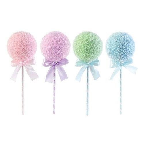 30cm pastel frosted lollipop Christmas pick assorted
