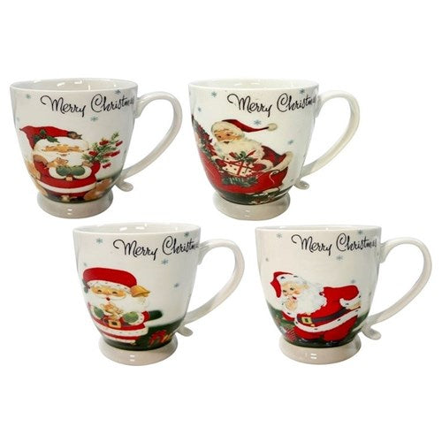 footed Santa Merry Christmas mug assorted designs