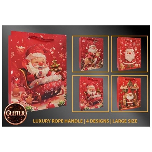 large Santa Christmas gift bag assorted designs