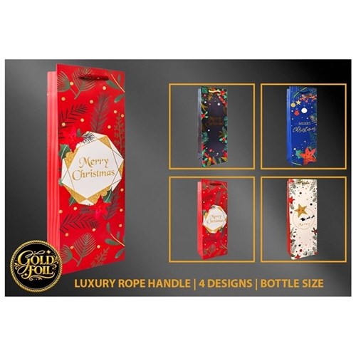 large Christmas bottle gift bag assorted
