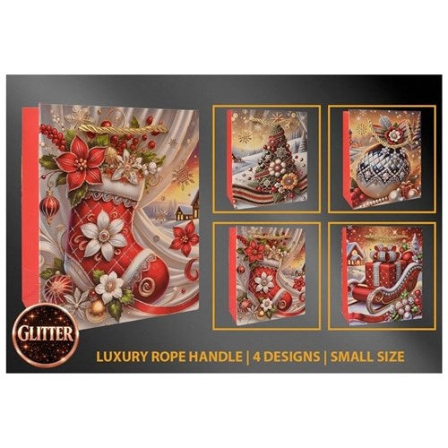 small red Christmas gift bag assorted designs