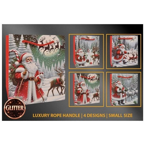small Santa snow Christmas gift bag assorted