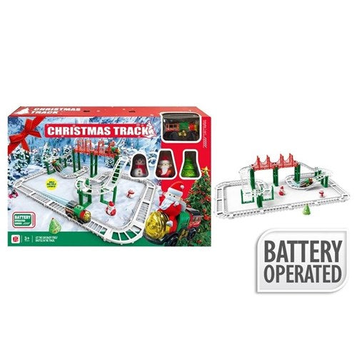 Christmas electric train track 66 x 75cm 61 piece set
