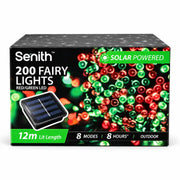 200 LED solar fairy lights 13.5m red and green with 8 functions – thumbnail