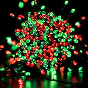 200 LED solar fairy lights 13.5m red and green with 8 functions – thumbnail
