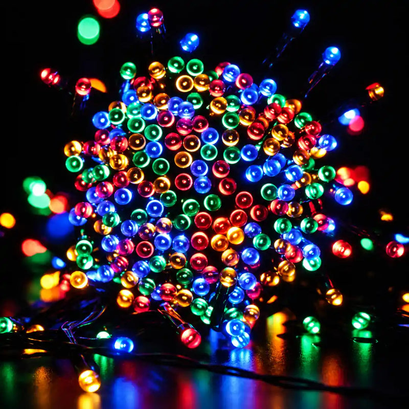 200 LED multicolour solar fairy lights 13.5m with 8 functions