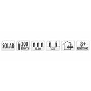 200 LED multicolour solar fairy lights 13.5m with 8 functions – thumbnail