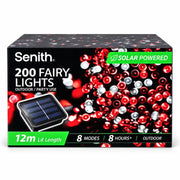 Red and cool white 200 LED solar fairy lights 13.5m – thumbnail