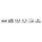 Red and cool white 200 LED solar fairy lights 13.5m – thumbnail