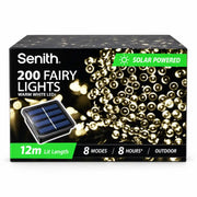 Warm white 200 LED solar fairy lights 13.5m with 8 functions – thumbnail