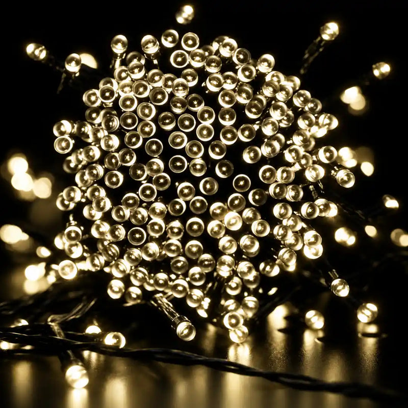 Warm white 200 LED solar fairy lights 13.5m with 8 functions