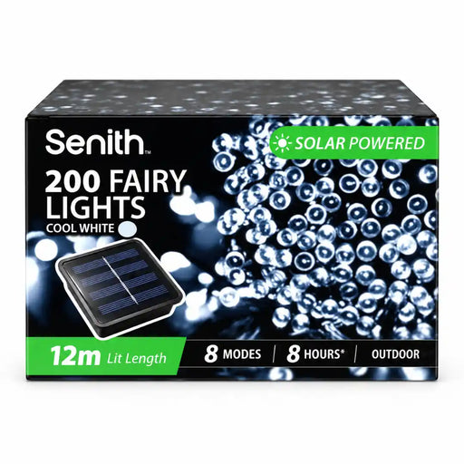 Cool white 200 LED solar fairy lights 13.5m