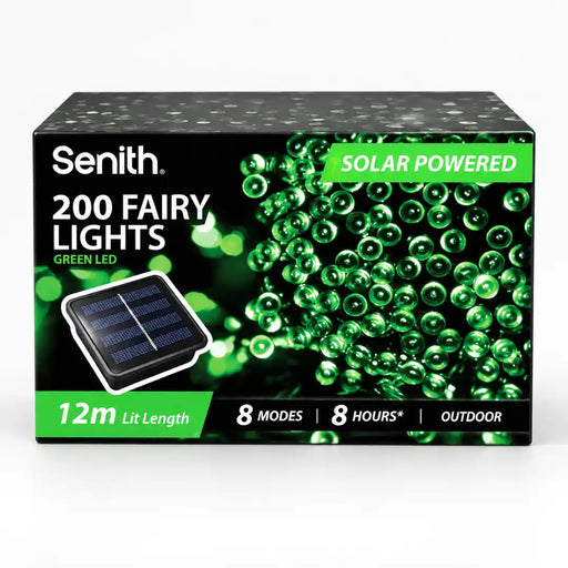 Green 200 LED solar fairy lights 13.5m