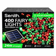 400 LED red and green solar fairy lights 25.5m with 8 functions – thumbnail