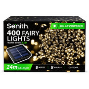 Warm white 400 LED solar fairy lights 25.5m with 8 functions – thumbnail
