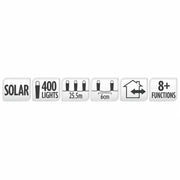 Warm white 400 LED solar fairy lights 25.5m with 8 functions – thumbnail