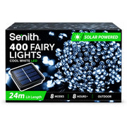 Cool white 400 LED solar fairy lights 25.5m – thumbnail