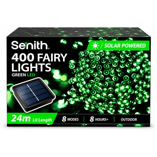 Green 400 LED solar fairy lights 25.5m